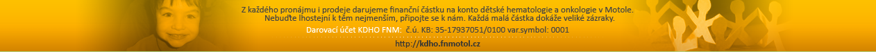 Finanční pomoc na konto dětské hematologie a onkologie v Motole
